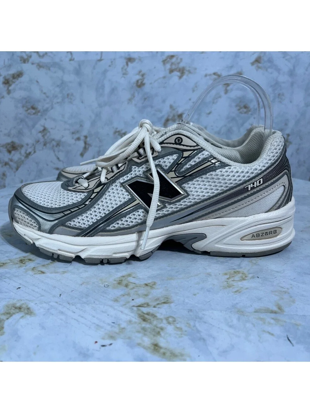 New Balance 740 Men's Size 8 Running Shoes White Gray Athletic Trainer Sneakers